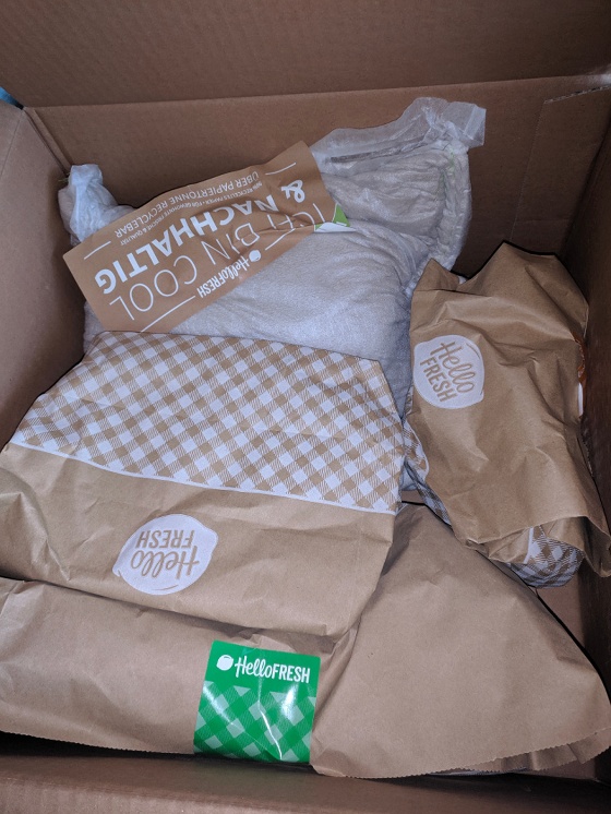 Die Zutaten verpackt in kompostierbaren Sackerln