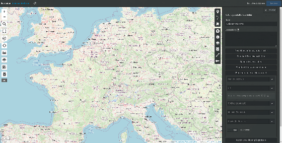 uMap - Karteneinstellungsmenü - Auswahl des Punktes Benutzerdefinierter Hintergrund
