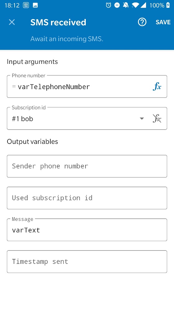 Warten auf den Empfang der SMS zur Positionsanfrage