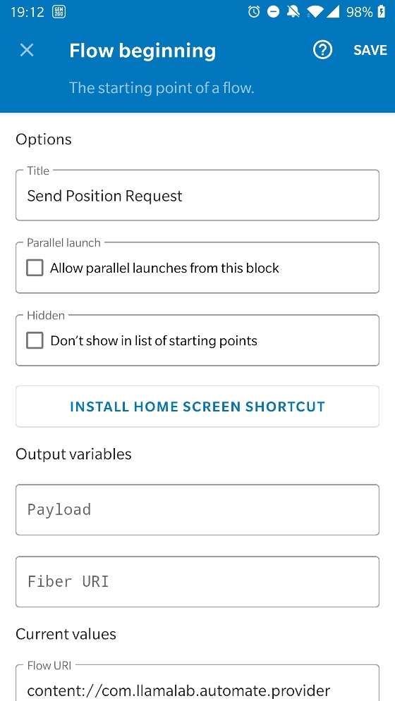 Install Home Screen Shortcut für das direkte Ausführen des Skripts über den Homescreen
