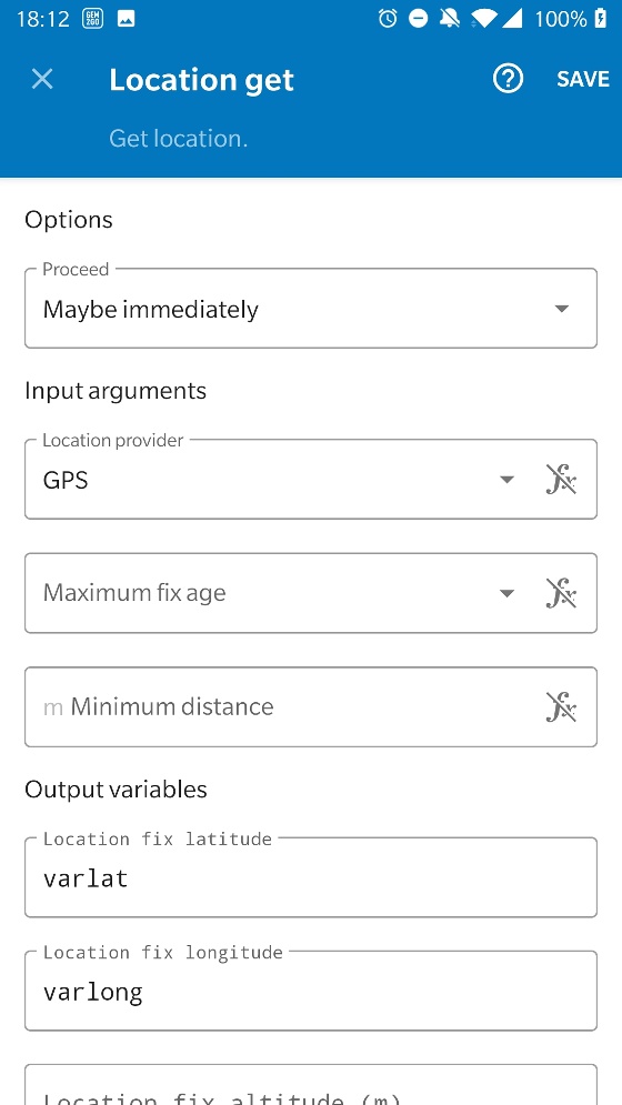 Automate Block zur Ermittlung der GPS-Position