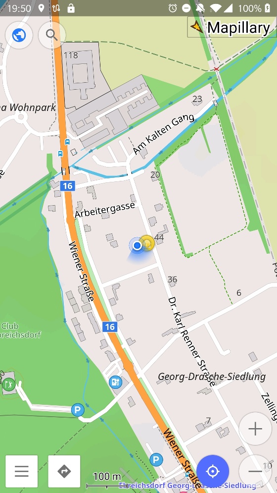 Anzeige der Position in OSMAnd